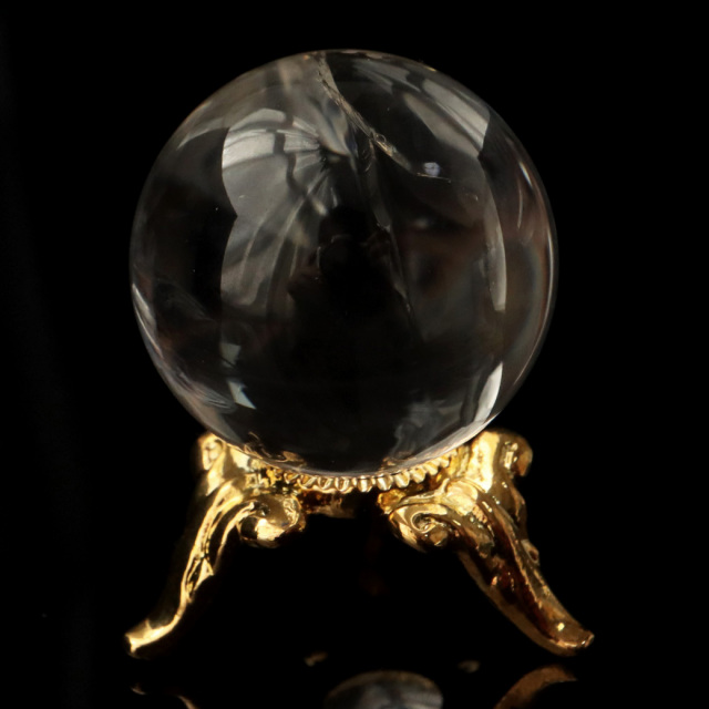 アイリスクォーツ 虹入り 天然 水晶 丸玉 台座付き レインボー パワーストーン 天然石