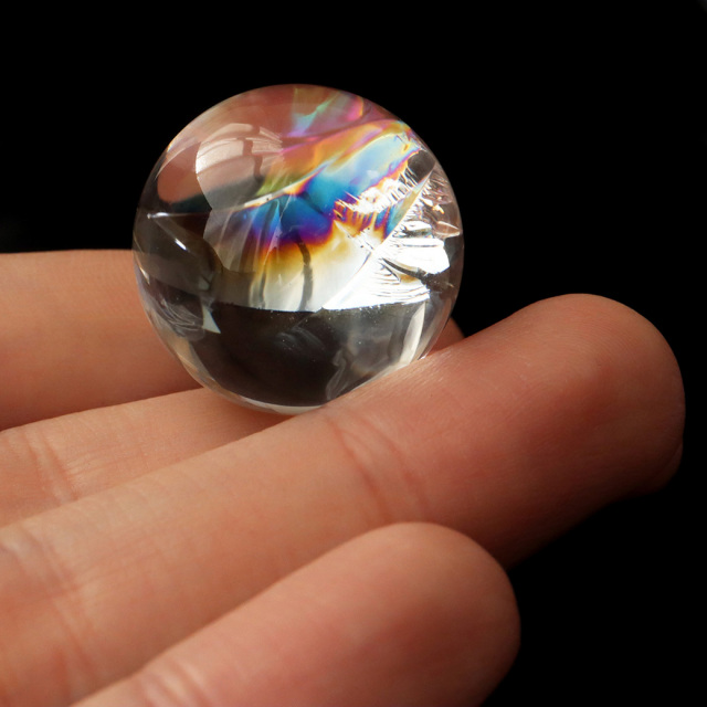 アイリスクォーツ 虹入り 天然 水晶 丸玉 台座付き レインボー パワーストーン 天然石