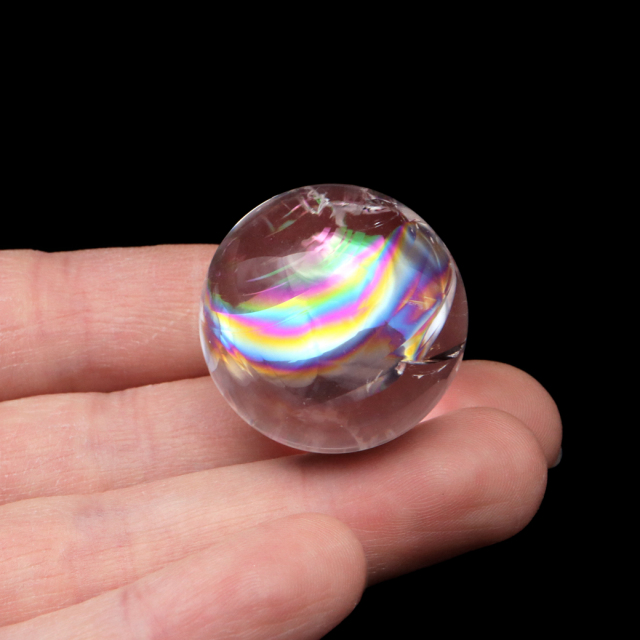 アイリスクォーツ 丸玉 水晶 虹入り AA 天然 台座付き レインボー パワーストーン 天然石 1点もの 置き物 玉 球 本物 風水