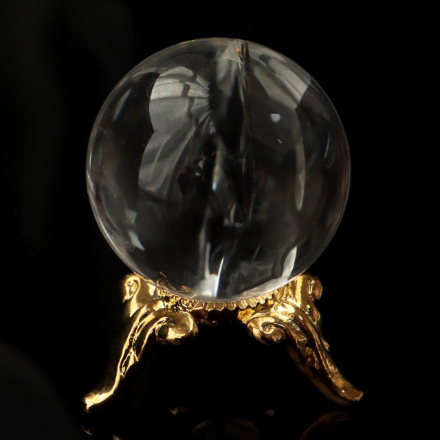 アイリスクォーツ 虹入り 天然 水晶 丸玉 台座付き レインボー パワーストーン 天然石