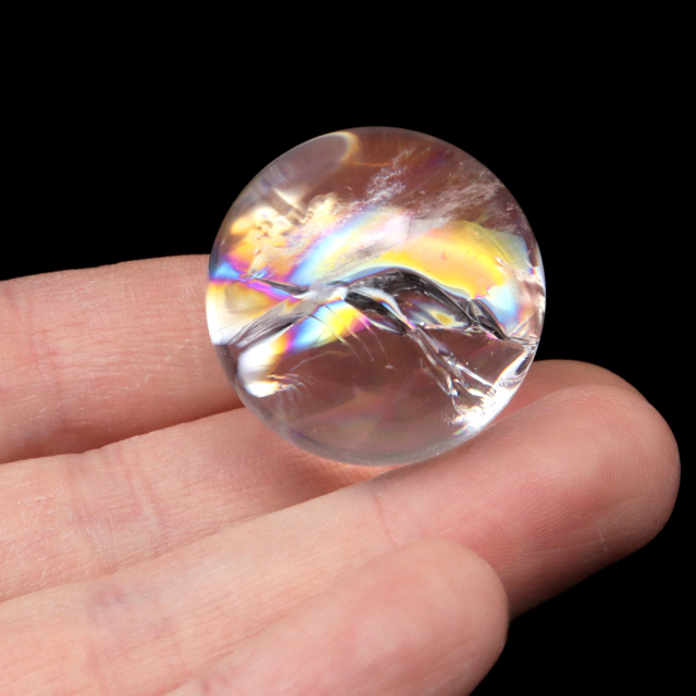 アイリスクォーツ 丸玉 水晶 虹入り AA 天然 台座付き レインボー パワーストーン 天然石 1点もの 置き物 玉 球 本物 風水