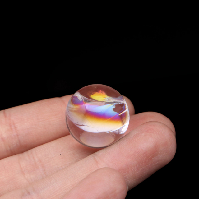 アイリスクォーツ 丸玉 水晶 虹入り 天然 台座付き レインボー パワーストーン 天然石