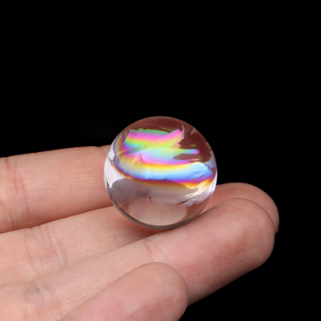 アイリスクォーツ 丸玉 水晶 虹入り 天然 台座付き レインボー パワーストーン 天然石