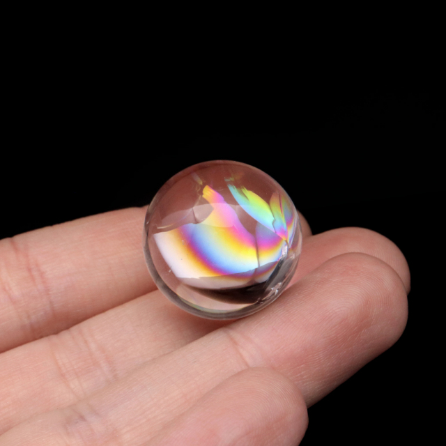 アイリスクォーツ 丸玉 水晶 虹入り 天然 台座付き レインボー パワーストーン 天然石