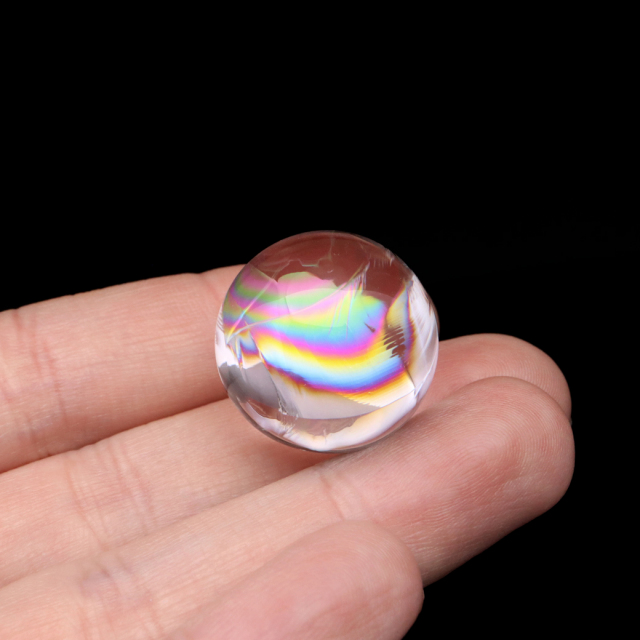 アイリスクォーツ 丸玉 水晶 虹入り 天然 台座付き レインボー パワーストーン 天然石