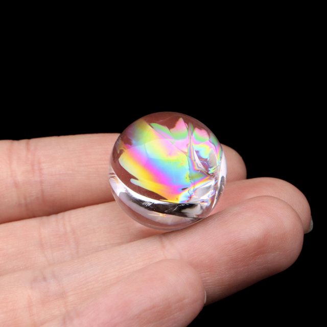 アイリスクォーツ 丸玉 水晶 虹入り 天然 台座付き レインボー パワーストーン 天然石