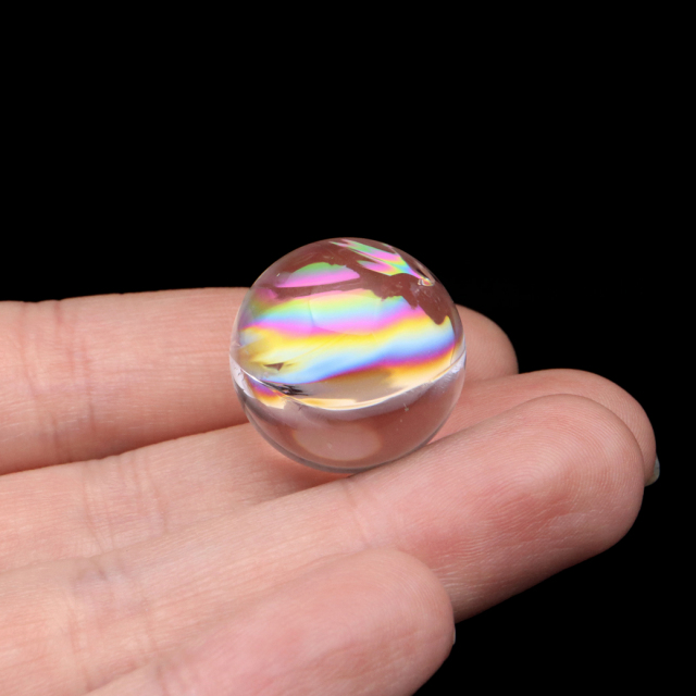 アイリスクォーツ 丸玉 水晶 虹入り 天然 台座付き レインボー パワーストーン 天然石