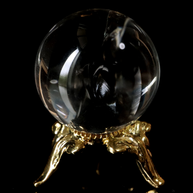 アイリスクォーツ 虹入り 天然 水晶 丸玉 台座付き レインボー パワーストーン 天然石