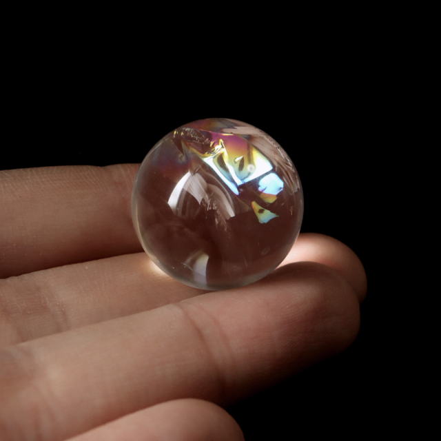 アイリスクォーツ 虹入り 天然 水晶 丸玉 台座付き レインボー パワーストーン 天然石