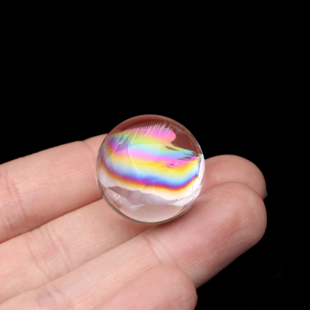 アイリスクォーツ 丸玉 水晶 虹入り 天然 台座付き レインボー パワーストーン 天然石