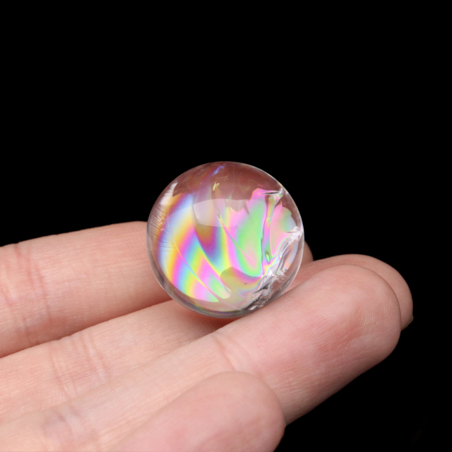 アイリスクォーツ 丸玉 水晶 虹入り 天然 台座付き レインボー パワーストーン 天然石