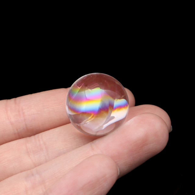 アイリスクォーツ 丸玉 水晶 虹入り 天然 台座付き レインボー パワーストーン 天然石