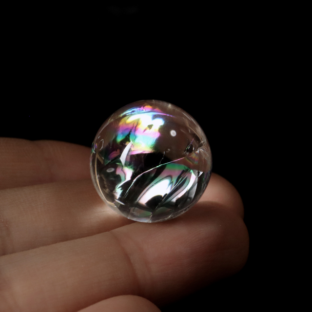 アイリスクォーツ 虹入り 天然 水晶 丸玉 台座付き レインボー パワーストーン 天然石