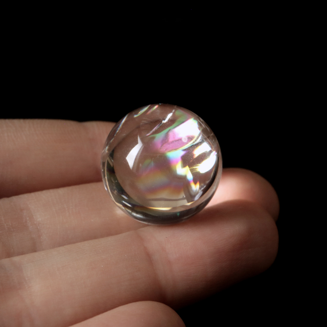アイリスクォーツ 虹入り 天然 水晶 丸玉 台座付き レインボー パワーストーン 天然石