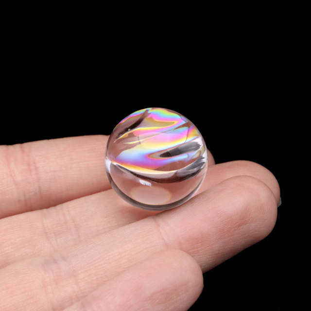 アイリスクォーツ 丸玉 水晶 虹入り 天然 台座付き レインボー パワーストーン 天然石
