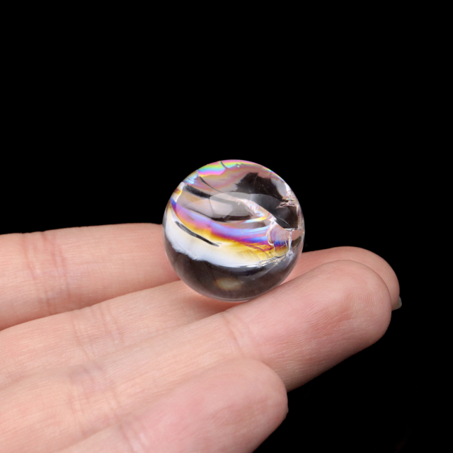 アイリスクォーツ 丸玉 水晶 虹入り 天然 台座付き レインボー パワーストーン 天然石