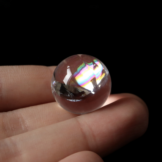 アイリスクォーツ 虹入り 天然 水晶 丸玉 台座付き レインボー パワーストーン 天然石