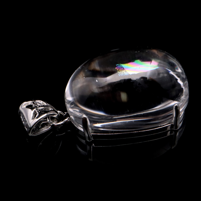 アイリスクォーツ 虹入り 水晶 ネックレス AAA 天然石 ペンダント高品質 Silver925 チェーン付き