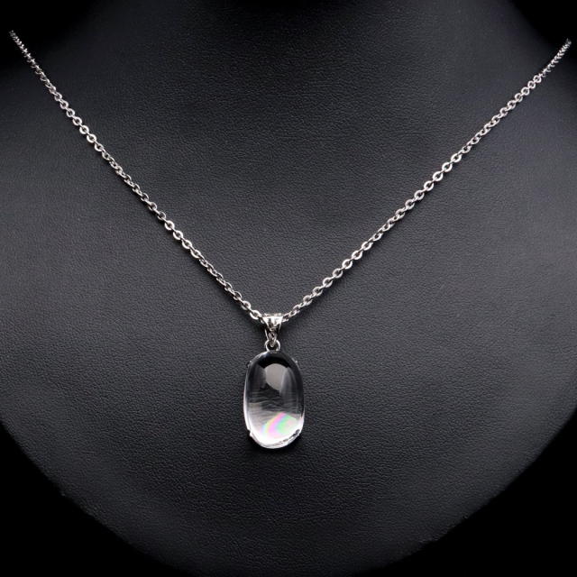 アイリスクォーツ 虹入り 水晶 ネックレス AAA 天然石 ペンダント高品質 Silver925 チェーン付き