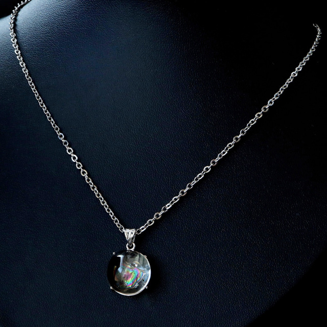 アイリスクォーツ 虹入り 水晶 ネックレス 天然石 ペンダント高品質 Silver925 チェーン付き