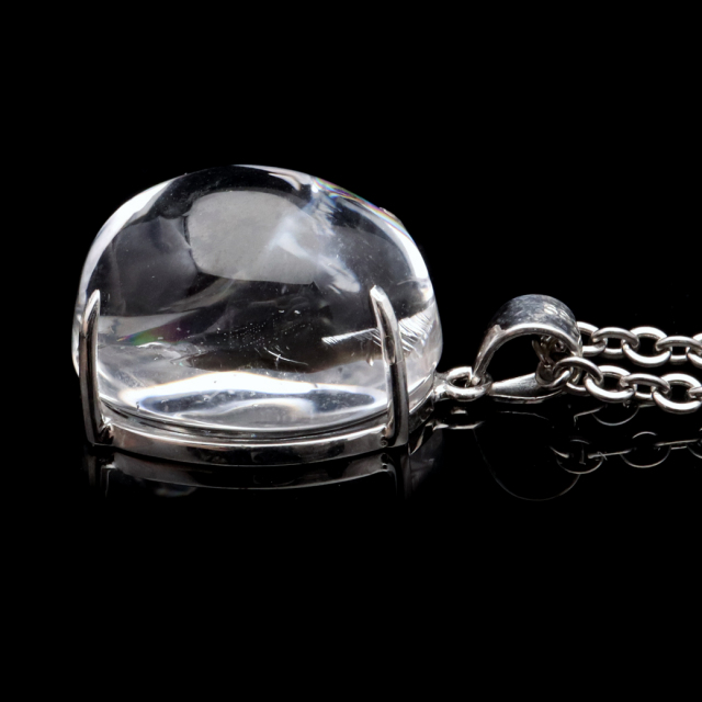 アイリスクォーツ 虹入り 水晶 ネックレス AAA 天然石 ペンダント高品質 Silver925 チェーン付き
