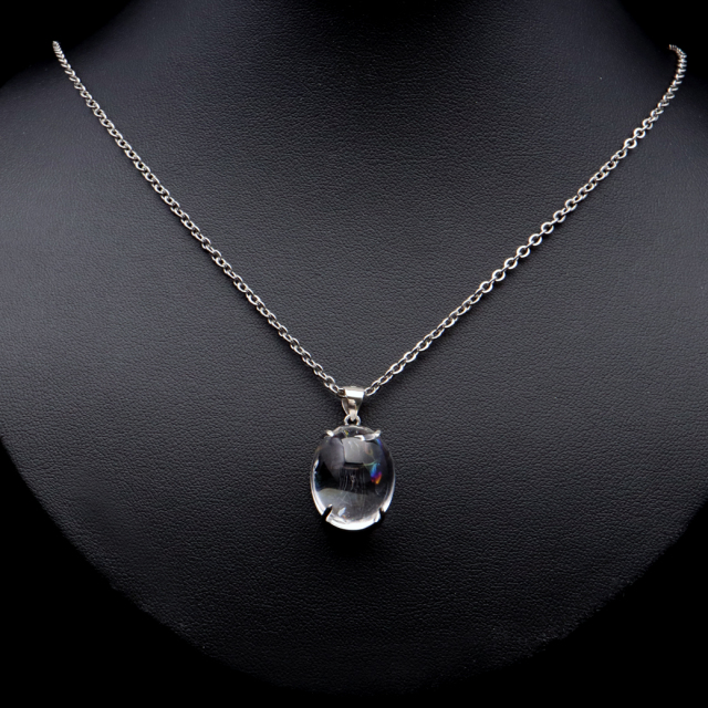 アイリスクォーツ 虹入り 水晶 ネックレス AAA 天然石 ペンダント高品質 Silver925 チェーン付き