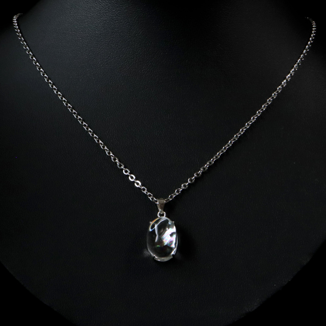 アイリスクォーツ 虹入り 水晶 ネックレス 天然石 ペンダント高品質 Silver925 チェーン付き