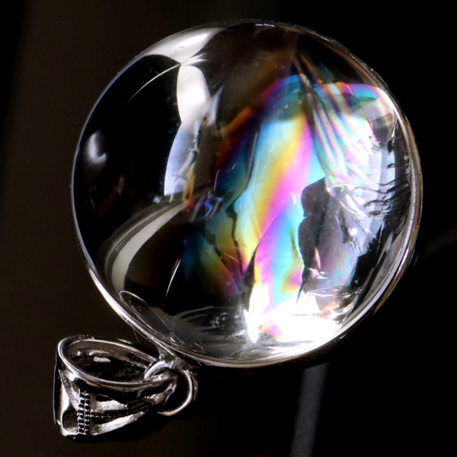 アイリスクォーツ ネックレス AAAランク 虹入り 水晶 天然石 ペンダント 高品質 SILVER925 パワーストーン