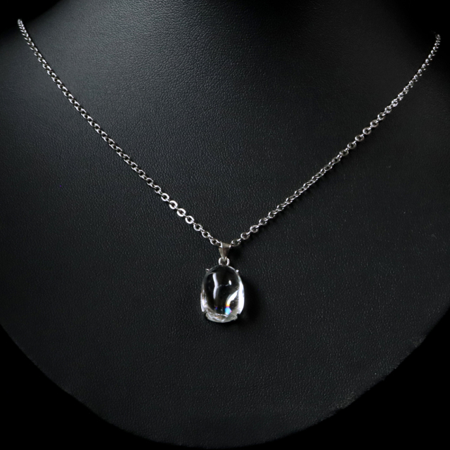 アイリスクォーツ 虹入り 水晶 ネックレス 天然石 ペンダント高品質 Silver925 チェーン付き