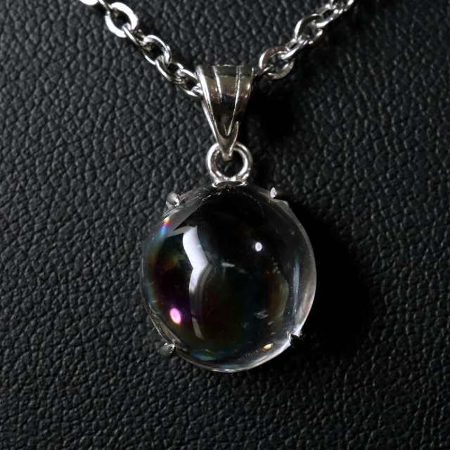 アイリスクォーツ 虹入り 水晶 ネックレス 天然石 ペンダント高品質 Silver925 チェーン付き