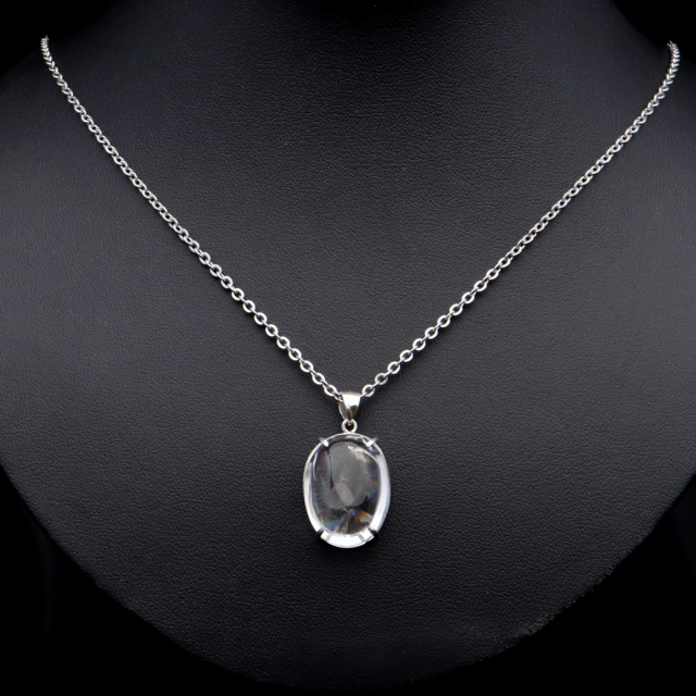 アイリスクォーツ 虹入り 水晶 ネックレス AAA 天然石 ペンダント高品質 Silver925 チェーン付き