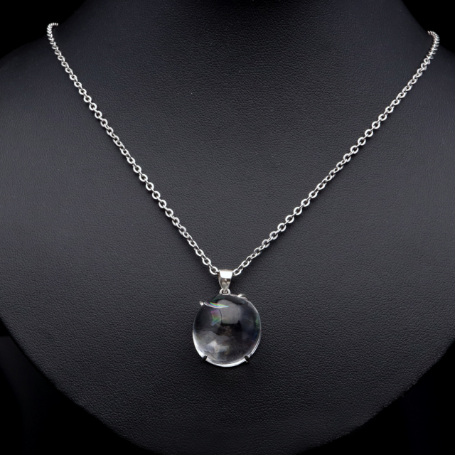 アイリスクォーツ 虹入り 水晶 ネックレス AAA 天然石 ペンダント高品質 Silver925 チェーン付き