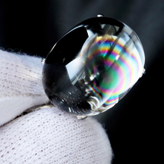アイリスクォーツ 虹入り 水晶 ネックレス 天然石 ペンダント高品質 Silver925 チェーン付き