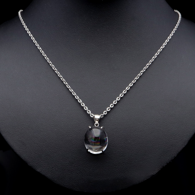 アイリスクォーツ 虹入り 水晶 ネックレス AAA 天然石 ペンダント高品質 Silver925 チェーン付き