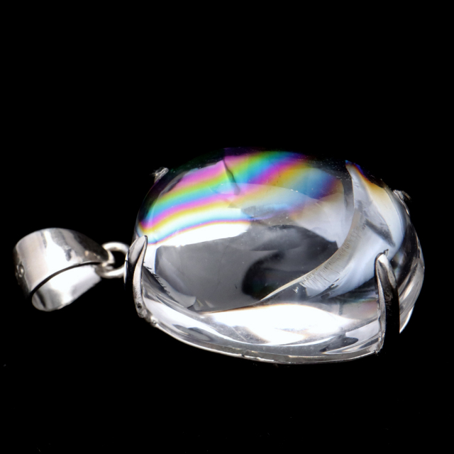 アイリスクォーツ 虹入り 水晶 ネックレス AAA 天然石 ペンダント高品質 Silver925 チェーン付き