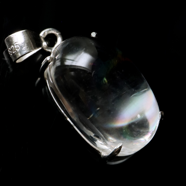 アイリスクォーツ 虹入り 水晶 ネックレス 天然石 ペンダント高品質 Silver925 チェーン付き