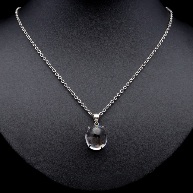 アイリスクォーツ 虹入り 水晶 ネックレス AAA 天然石 ペンダント高品質 Silver925 チェーン付き
