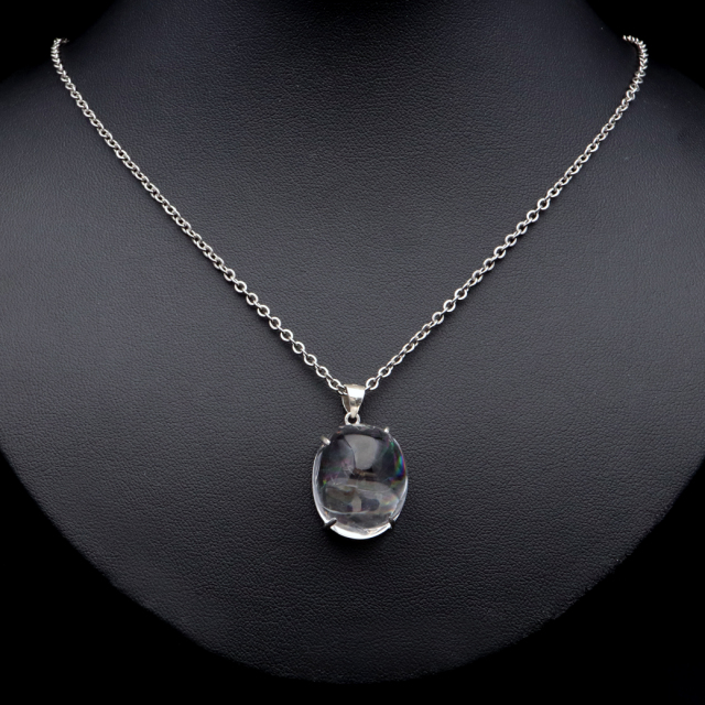 アイリスクォーツ 虹入り 水晶 ネックレス AAA 天然石 ペンダント高品質 Silver925 チェーン付き