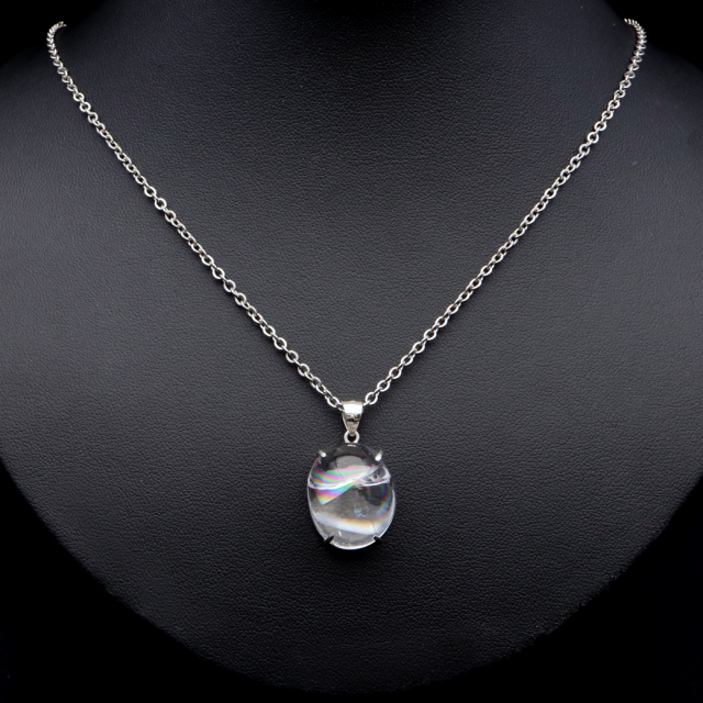 アイリスクォーツ 虹入り 水晶 ネックレス AAA 天然石 ペンダント高品質 Silver925 チェーン付き