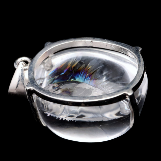 アイリスクォーツ 虹入り 水晶 ネックレス AAA 天然石 ペンダント高品質 Silver925 チェーン付き