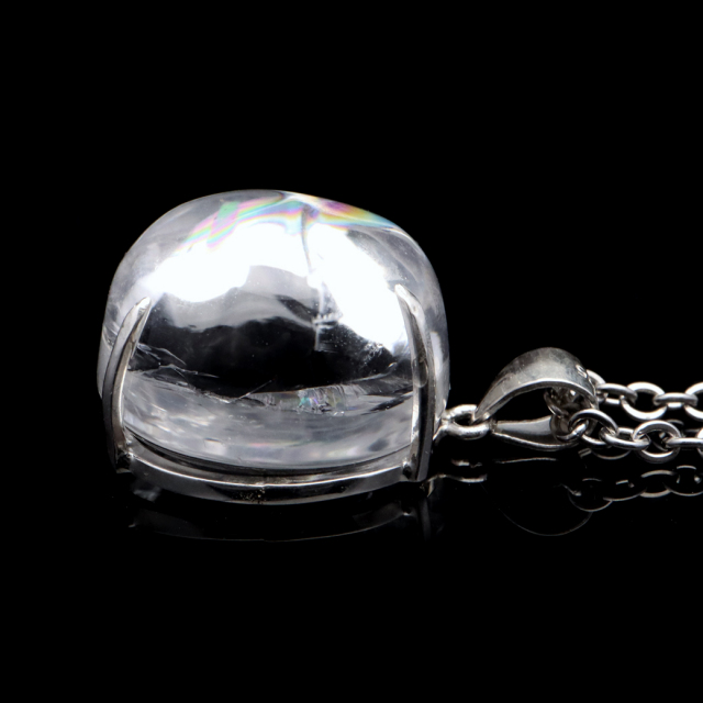 アイリスクォーツ 虹入り 水晶 ネックレス AAA 天然石 ペンダント高品質 Silver925 チェーン付き