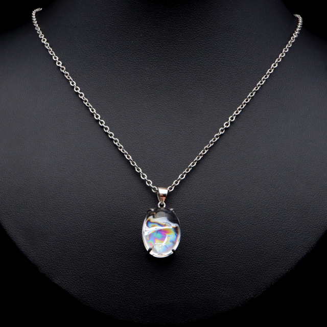 アイリスクォーツ 虹入り 水晶 ネックレス AAA 天然石 ペンダント高品質 Silver925 チェーン付き
