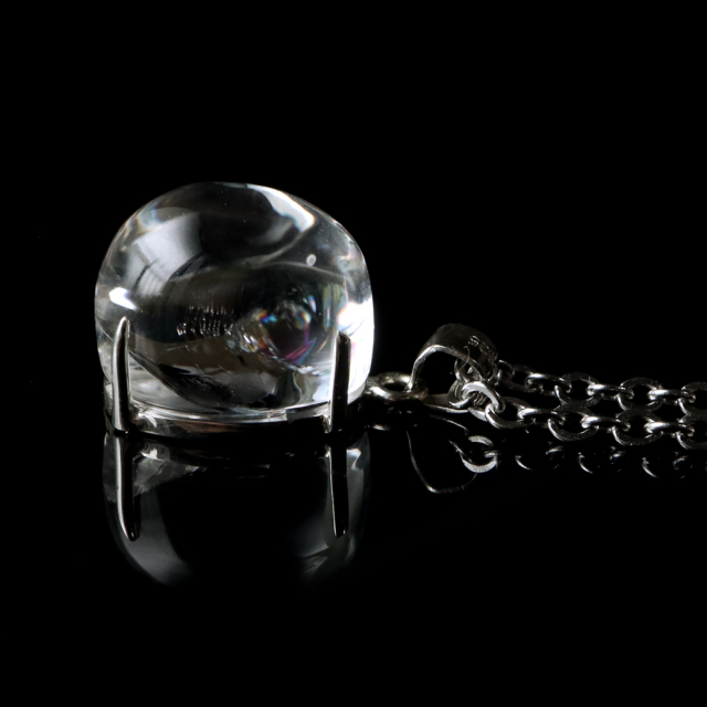アイリスクォーツ 虹入り 水晶 ネックレス 天然石 ペンダント高品質 Silver925 チェーン付き