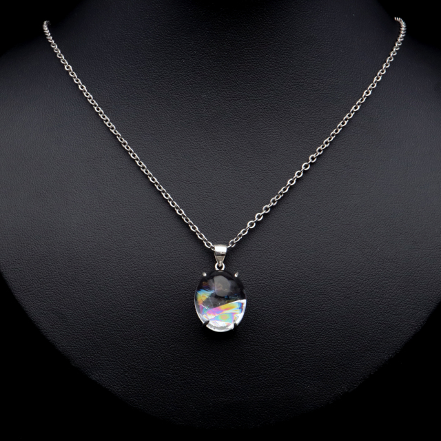 アイリスクォーツ 虹入り 水晶 ネックレス AAA 天然石 ペンダント高品質 Silver925 チェーン付き