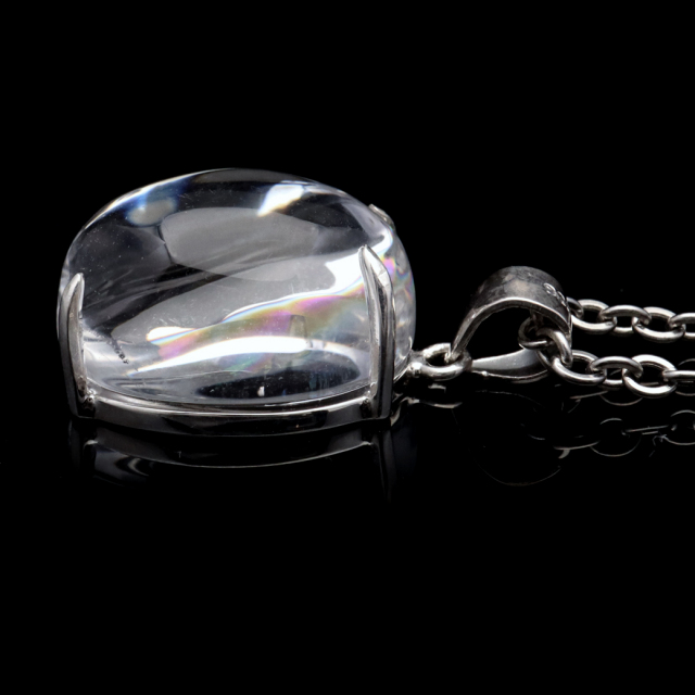 アイリスクォーツ 虹入り 水晶 ネックレス AAA 天然石 ペンダント高品質 Silver925 チェーン付き