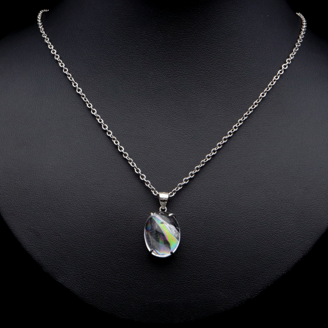 アイリスクォーツ 虹入り 水晶 ネックレス AAA 天然石 ペンダント高品質 Silver925 チェーン付き