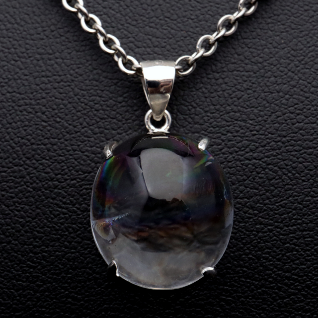 アイリスクォーツ 虹入り 水晶 ネックレス AAA 天然石 ペンダント高品質 Silver925 チェーン付き