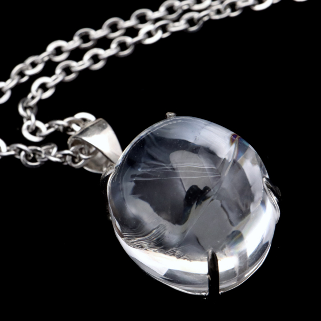 アイリスクォーツ 虹入り 水晶 ネックレス AAA 天然石 ペンダント高品質 Silver925 チェーン付き