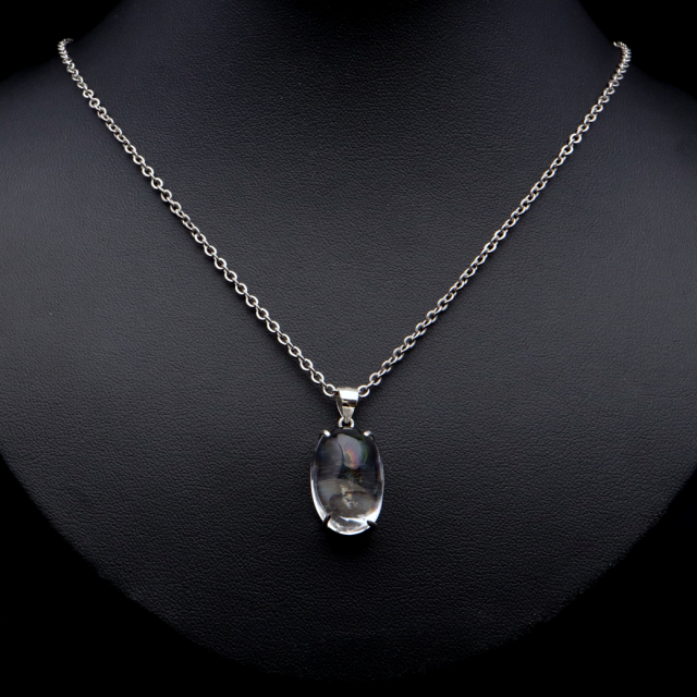 アイリスクォーツ 虹入り 水晶 ネックレス AAA 天然石 ペンダント高品質 Silver925 チェーン付き