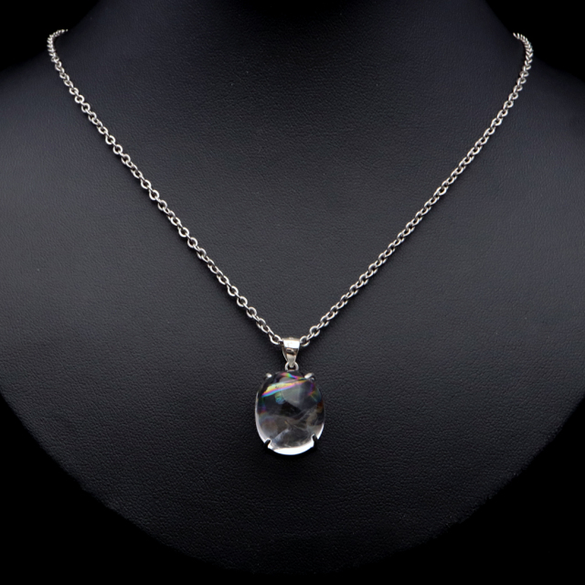 アイリスクォーツ 虹入り 水晶 ネックレス AAA 天然石 ペンダント高品質 Silver925 チェーン付き